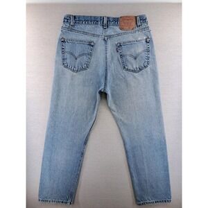 Vintage Levis 505 Jeans Mens 36x30 Regular Fit Straight Light Wash USA W34"